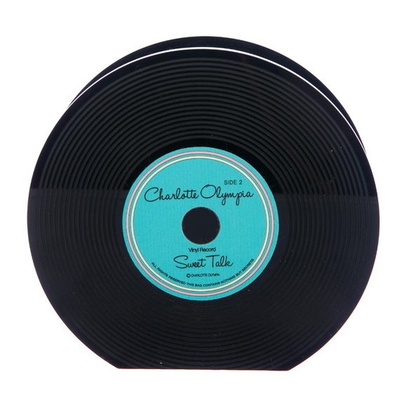 Charlotte Olympia's black Perspex 'Record' clutch